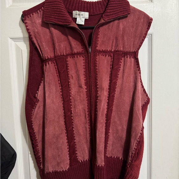 Kikit Maroon Knit Zip-Up Jacket - Picture 2 of 6
